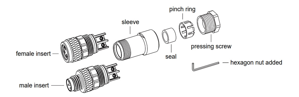 8 Field Lock M8 assembly 3 4 5 6 8pin female locking screw and welded field wireable ...